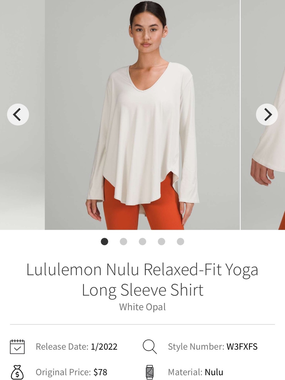 lululemon athletica V-Neck Relaxed Nulu Long Sleeve Top in BLACK